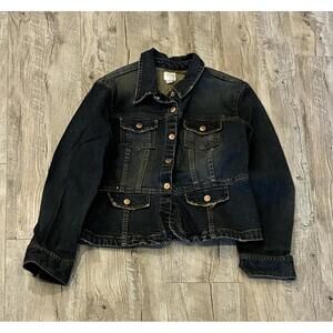 New Women's Old Navy Denim Jacket Large Dark Wash Size L
